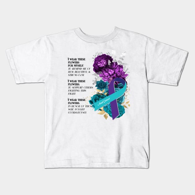 Anal Cancer Support Kids T-Shirt by allthumbs